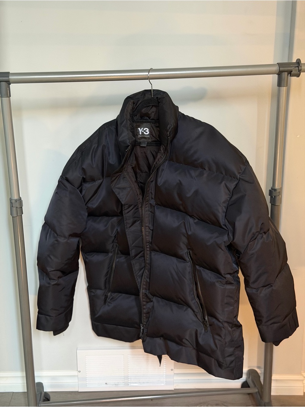 Y-3 Black Quilted Puffer Jacket
